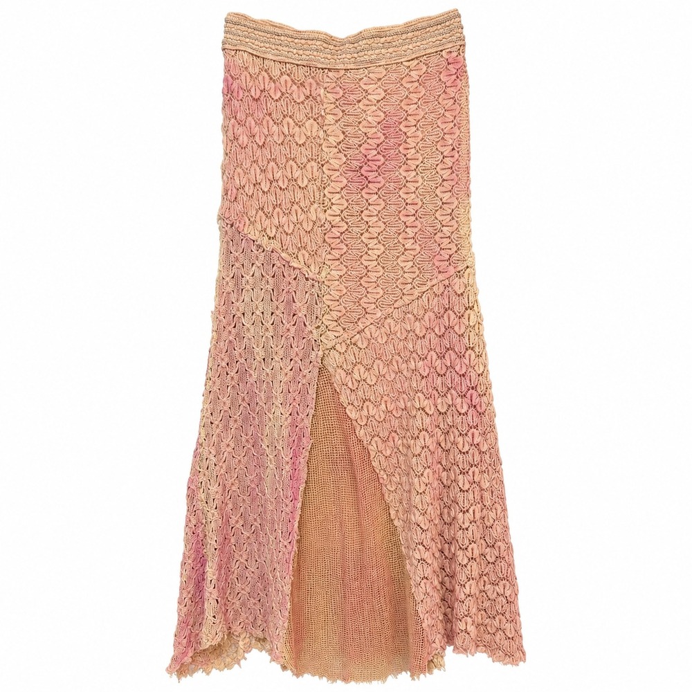 Aratta Silent Journey Fairycore Crochet Maxi Skirt Women Small Boho Cottagecore